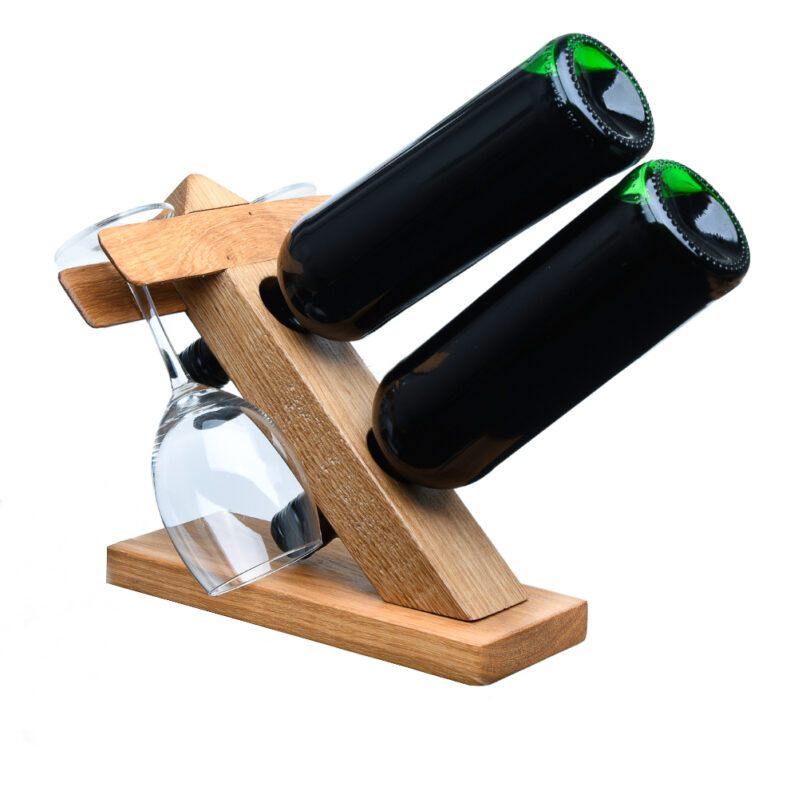 Stojak na wino i kieliszki