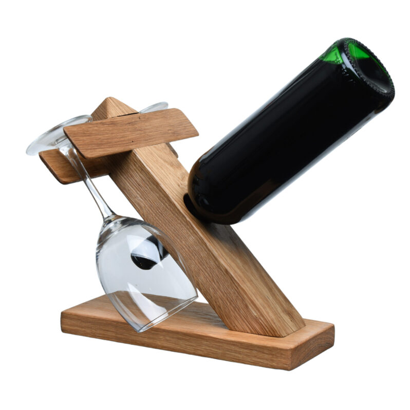 Dębowy stojak na wino